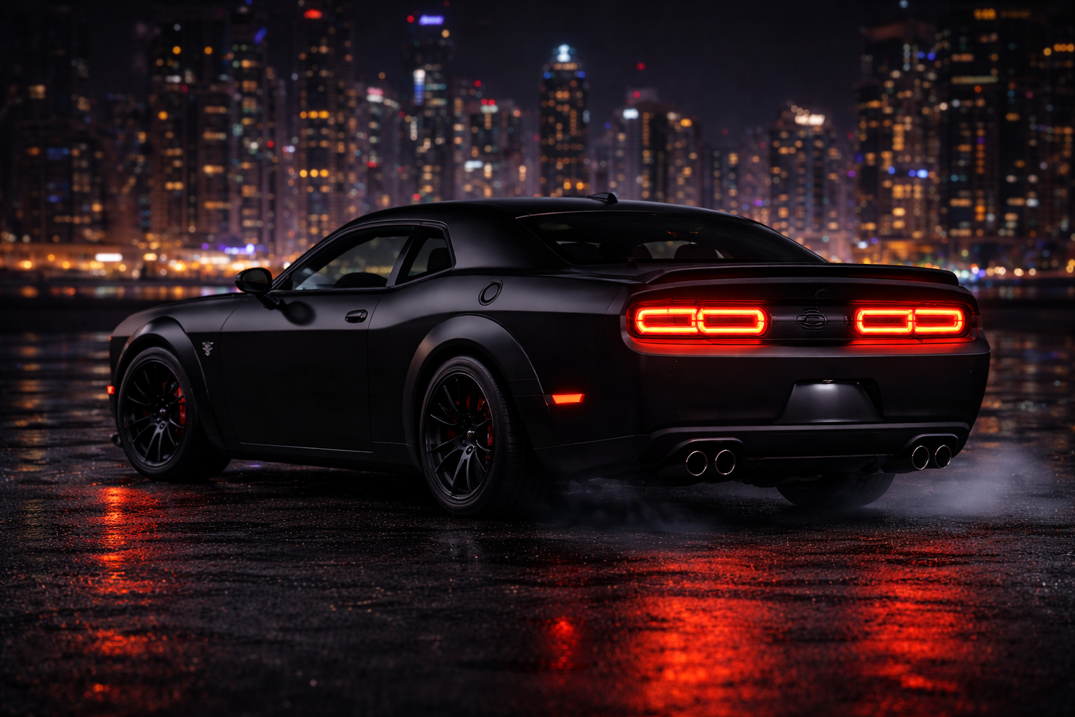 Dodge Challenger Hellcat trasera