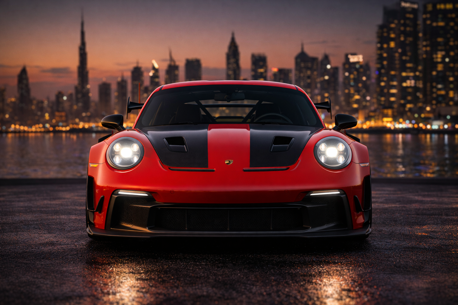 Porsche 911 frontal Dubai